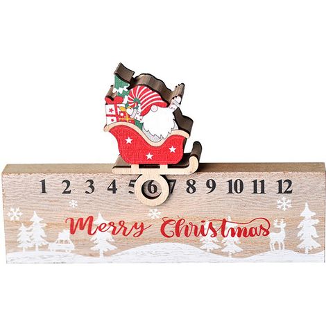 Calendario dell'Avvento in legno con conto alla rovescia, decorazione creativa per l'Avvento con blocchi mobili. (1/5)