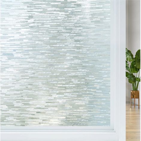 Lntyq Film fenetre Electrostatique occulant Anti UV Film Adhesif fenetre Vitre Reutilisable Anti Regard Statique Dépoli Bien pour Bureau Maison Salle de Bain Chambre Cuisine 45x200cm