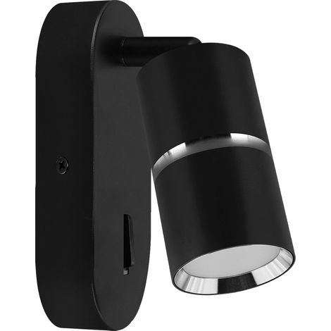 Applique murale décorative chromée noire IP20 orientable Dior WLL GU10 35W Ideus 04270 (1/2)