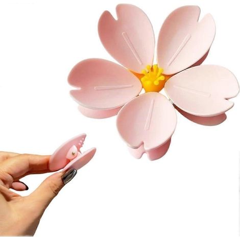 1 fleur, 5 clipsPinces magnétiques pour sacs en forme de fleur de cerisier, pinces à fermeture alimentaire en forme de fleur de sakura rose pour la cuisine, aimants décoratifs pour réfrigérateur, 1 fl (1/5)