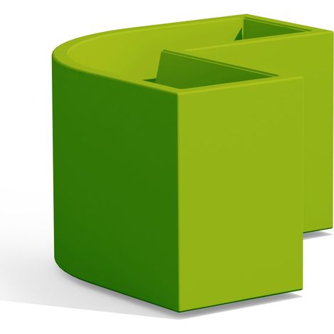 FIORIERA ANGOLARE IN RESINA MONACIS FLOWERPOT ANGOLARE TOP H 50 cm. VARI COLORI - Colore: Verde
