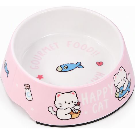 Gamelle pour animal confortable et pratique rose chat (1/5)