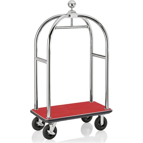 Chariot à bagages en Acier Inoxydable rouge L 1130 mm l 620 mm H 1910 mm 4 - Was Germany