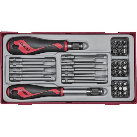 Set d'embouts TT1 tray PH- PZ- Plat- TX-- TPX- HEX- rob 38 pièces Teng Tools TTMDQ38