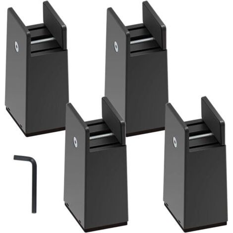 4 Pieds de Meubles Réglables en Hauteur, 1-5 cm Pieds de Lit Réglable, Pieds de Meuble Riser, Antidérapant Blocs Riser Réglables, Outil de Levage pour Armoires de Lit Canapé Chaises de Table (1/5)