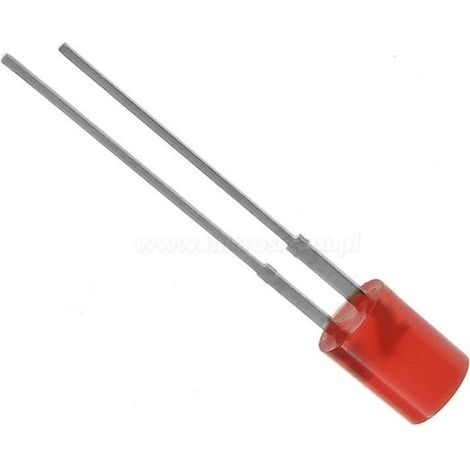 10 Stück LED-Diode, 5 mm, zylindrisch, mattrot