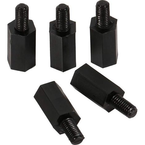 100 pièces plastique Nylon hexagonal M3 6mm 8mm 10mm 12mm (15mm) Mâle-Femelle Femelle Entretoise M3 5mm 6mm 8mm 10mm Vis à Tête Ronde M2 M3 M4 Écrou,A (1/5)