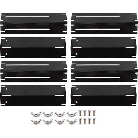 30-53 cm Diffuseur de chaleur universel pour Charbroil , Landmann , Enders , Taino , Barbecook , Proficook , Brinkmann , pièce détachée de distributeur de flamme en acier inoxydable lot de 4,Noir (1/4)
