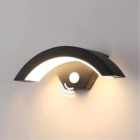 Lampe de sécurité pour luminaire, capteur de Mouvement LED intégré, Applique Murale extérieure PIR, Appliques murales Modernes résistantes aux intempéries pour Porche, Jardin, Porte d'e (1/5)