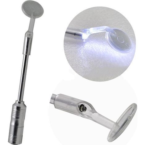 LED-beleuchteter Metall-Zahnspiegel für die Mundhygiene, Zahnreinigungsinstrument – Zahnpflegegerät