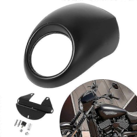 Carénage de phare noir et support de fourche en plastique ABS compatibles avec les modèles Sportster 883, 1200 et Dyna XLCH. (1/5)
