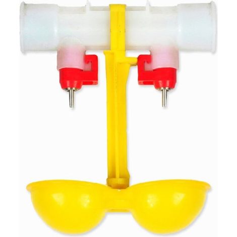 Abbeveratoio Pour Volailles - Fontaine À Double Tasse - Raccord G3/4 - Pour Poulets Canards Cailles Et Oiseaux - Lot De 10
