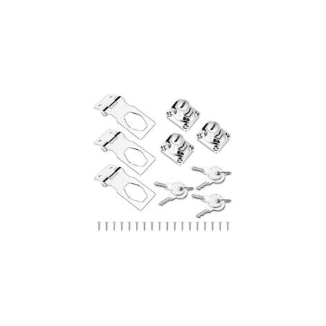 Set mit 3 Vorhängeschlössern inklusive Schlüssel und Schrauben für Türen, Schränke und Schubladen – Crezuo (1/4)