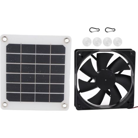 Solarventilator, 6V 10W IP65 wasserdicht, solarbetrieben, mit USB-Ladefunktion für Hühnerstall und Gewächshaus - Crezuo