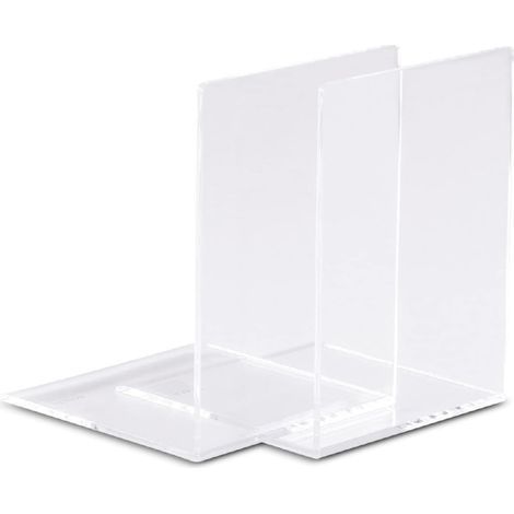 (2 pièces) 12x12x17 cm Serre Livre en Acrylique Organisateur, cale Livre pour l'etagere, Le Bureau et la Maison Presse Livre élégant, protège Les Meubles Transparent (1/4)