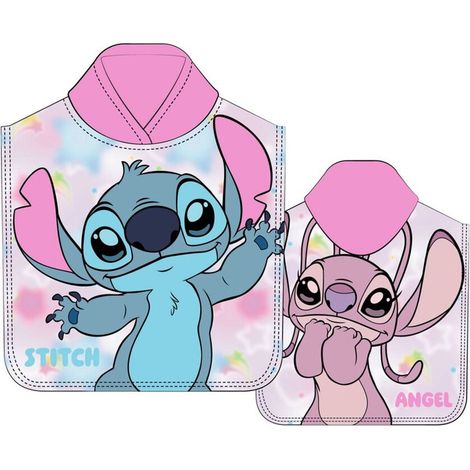 Poncho toalla Angel & Stitch Disney microfibra