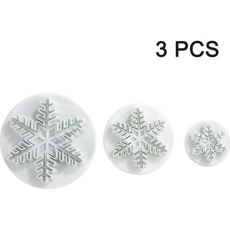 Emporte-pièces en forme de flocon de neige pour décorer le fondant et réaliser des gaufrages (1/5)