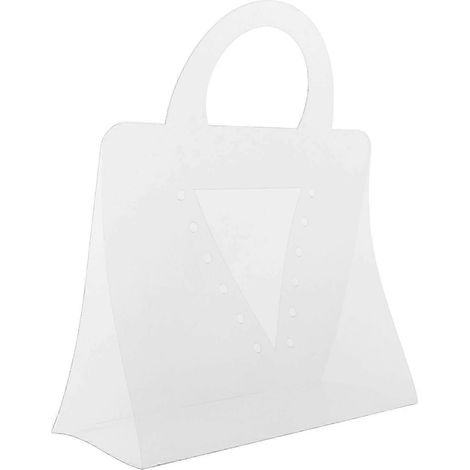 Boîte à fleurs transparente, sac d'emballage floral, sac cadeau pour compositions florales, fiançailles, grand événement, Saint-Valentin, pendaison de crémaillère-Triangle Handle