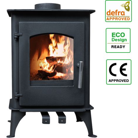 5KW Multifuel Stove Log Burner Woodburning Fireplace Defra Approved Eco Design (1/5)