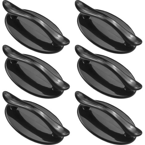6 Pcs Poignée De Porte Auto-adhésive Fenêtre Poignée Autocollante Cabinet Tiroir En Plastique pour Coulissante Fenêtre Placard Tiroir Armoire Meuble Cuisine, Noir