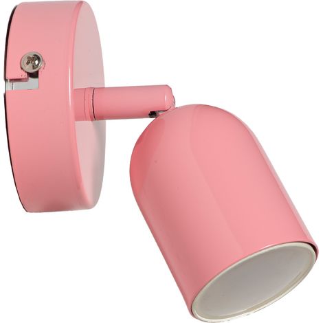 Aplique de pared moderno de metal color rosa con foco orientable GU10