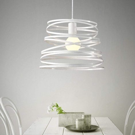 Lampadario a Sospensione Moderno con Paralume fasce in Metallo Ferro Intrecciate