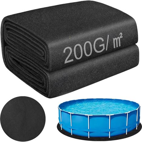 400 cm Poolbodenmatte, runde 200 g/m² Poolmatte für Aufstellpools, rutschfest, faltbar, Schutzmatte für aufblasbare Whirlpools (1/5)
