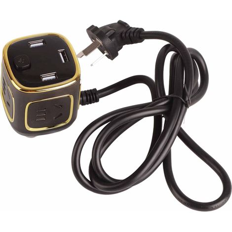 Convertisseur de puissance multifonctionnel, chargeur multiports, adaptateur de prise pour la maison et les voyages, 220 V, type 5, 1,8 mètre (1/5)