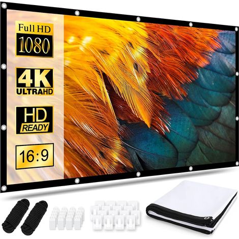 Écran de Projection Portable Pliable Extérieur 120 Pouces, 16: 9 HD, Double Face Anti-Plis Projection pour Vidéoprojecteurs, Écran pour Cinéma Maison, Fête, Nuit de Cinéma, Commercial (1/5)
