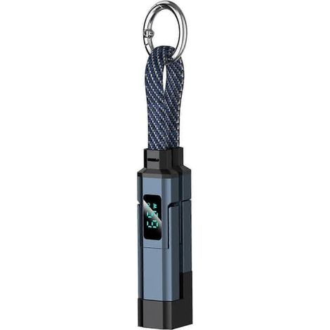 Câble porte-clés 4-en-1 à charge rapide 65 W avec affichage LED pour iPhone et Android - Chargeur multiple USB-C et USB-A (1/5)
