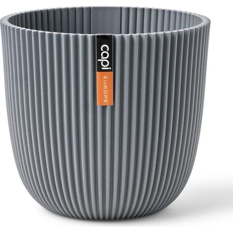 Capi Europe Übertopf Groove Kugel Grau Ø 21,5 - Kunststoff