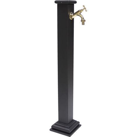 Fontana a colonna Sidney per esterno giardino casa con rubinetto in ottone lucido