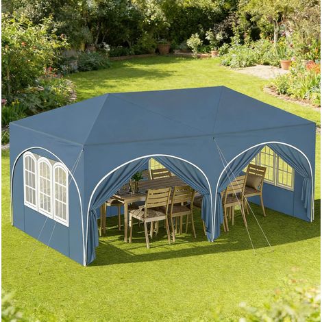 Gartenpavillon 3x6 m wasserabweisend mit 6 Seitenwänden OKMYHOME (1/5)