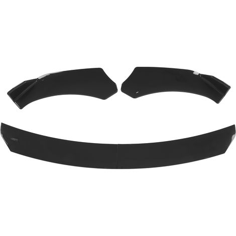 Kit 4 pièces spoiler lèvre pare-chocs avant protection voiture, kit splitter 4 éléments noir brillant, modification auto, accessoires extérieurs compatibles universels. (1/5)
