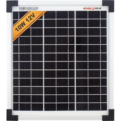 10-W-monokristallines Solarmodul, gehärtetes Glas, Aluminiumrahmen, für Wohnmobile, Boote, Unterstände (1/5)