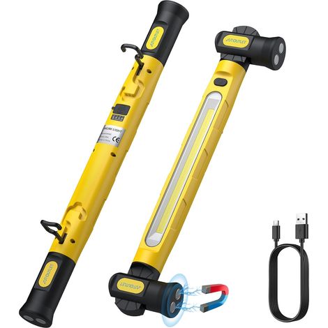 Lampe de travail LED rechargeable 6000 mAh véritable 3000 lm lampe d'atelier avec aimant crochet 360° 3 modes rotation 180° pour camping, garage, atelier (1/5)