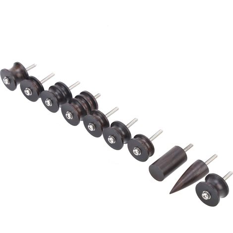 Kit de polissage du cuir 10 pièces, outil de polissage du bois, polisseuse électrique, bord poli, noir (1/5)