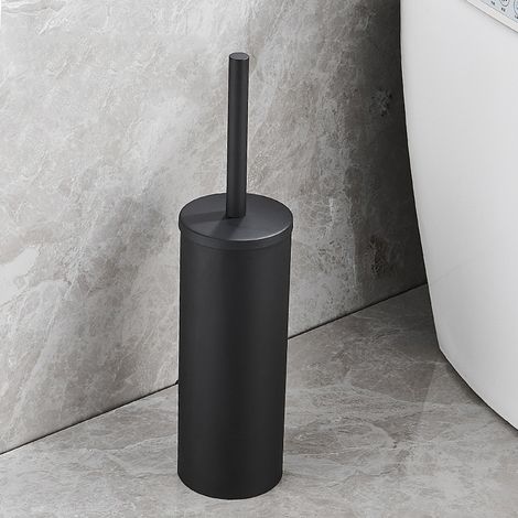 304 Brosse à toilettes en acier inoxydable avec support Long Bucket Stand Round Loo Brush for Bathroom (Black) (1/5)