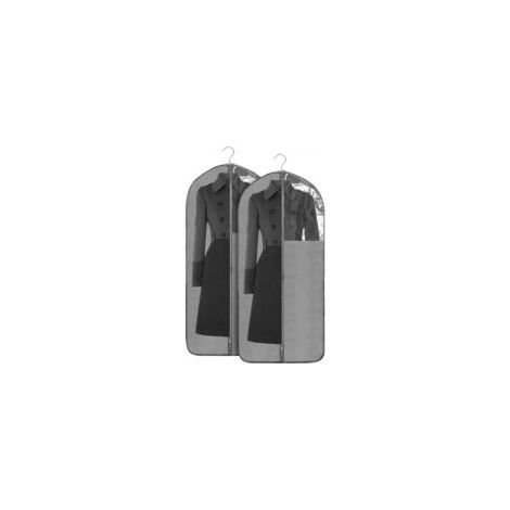 Grigio - 24 pollici x 53 pollici (135 x 60 cm), copriabito pieghevole, copertura protettiva in 2 pezzi per gonne lunghe, abiti e cappotti, con finestra trasparente antipolvere. - Crezuo