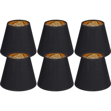 Chandelier Lampshade Set of 6, Small Modern Lamp Cover Bell Shade Clip On Black Bulb for Floor Chandelier Pendant Replacement (1/5)