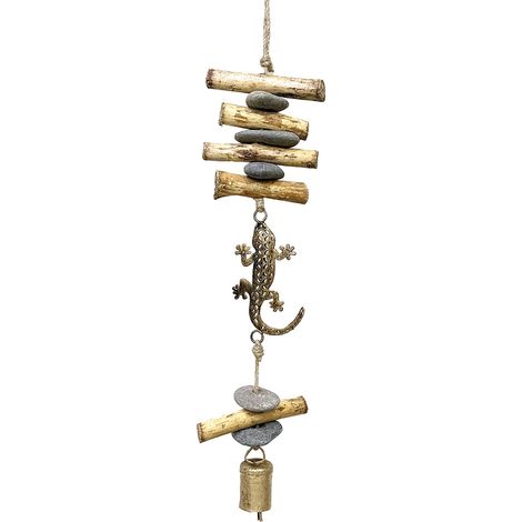 Signes Grimalt Décoration du pendentif métallique Lagarto Pendant Gold Metal 8x10x48cm 29772