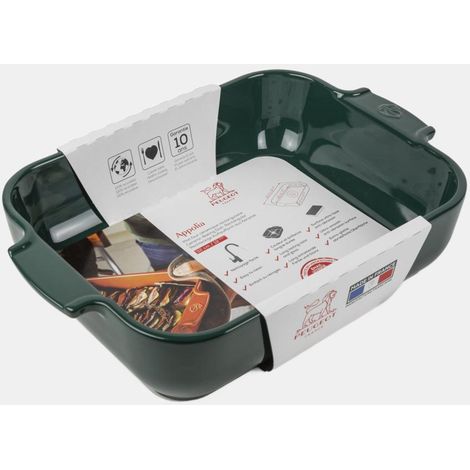 Peugeot Appolia fuente de cerámica rectangular verde bosque 32 cm