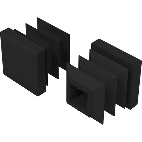 End Caps 2 pcs Black 15 x 15 x 15 mm PP vidaXL
