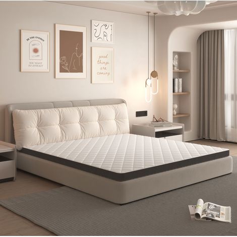 Materasso H3 180x200x7 cm, modulazione ergonomica, schiuma a 7 zone, bianco e grigio (1/5)