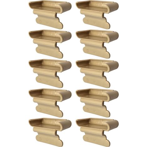 10x Embout support de latte simple 53 x 8 mm en plastique pour sommier cadre métal Embout Lit Meuble Fixation Clips Agrafe Tenon, Beige (1/5)