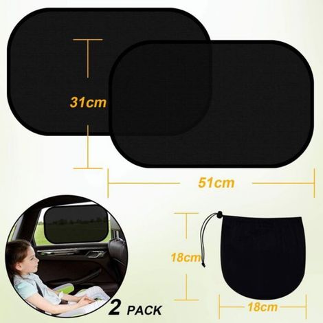 Pare-soleil pour voiture - - 51 x 31 cm - Autocollant - Isolation UV thermique - Sac de rangement (1/4)