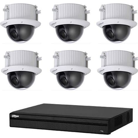 Kit Vidéosurveillance Enregistreur DVR 2 ports HDMI et 6 Caméras Dôme Analogiques HDCVI (1/3)