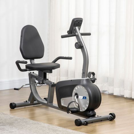 Vélo d'appartement semi-allongé vélo couché - Aosom.fr x FFHandball - écran LCD siège réglable 8 niveaux de résistance (1/5)
