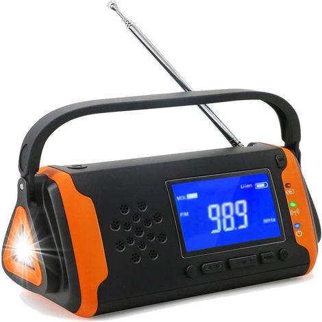 Radio FM portable multifonctionnelle avec dynamo solaire, une nouveauté pour une utilisation en extérieur. (1/5)