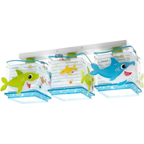 LÚZETE - PLAFONNIER POUR ENFANTS 3 LUMIÈRES LITTLE SHARK E27 (1/4)